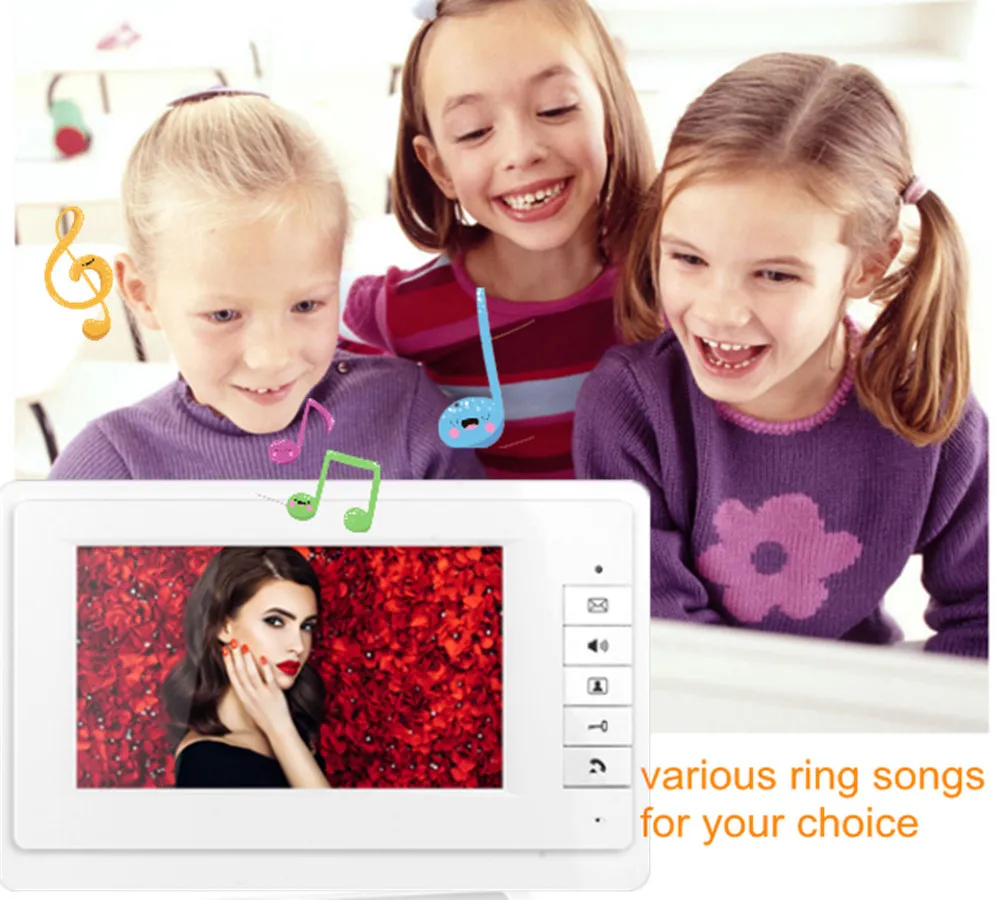 Видеодомофон домашняя система с проводным монитором 7 дюймов 1000TVL уличная