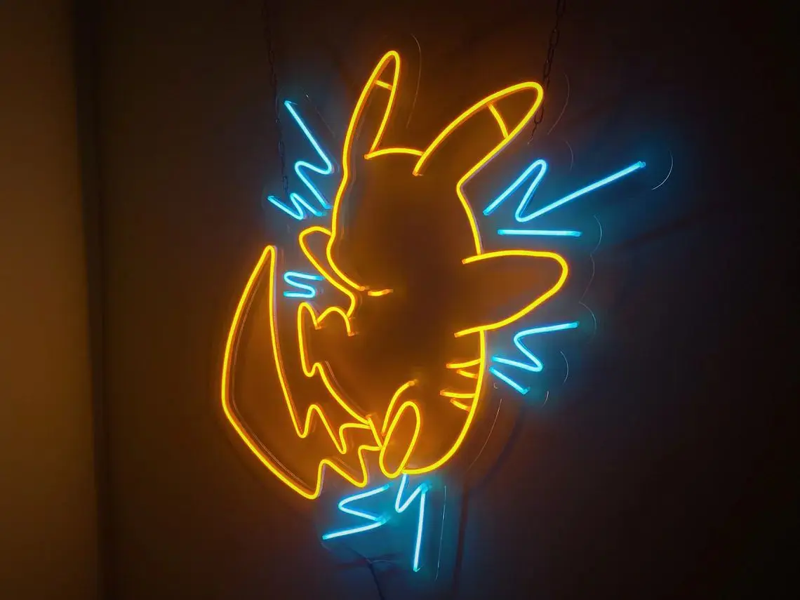 

Custom Neon Sign Anime Pattern Pikachu Cartoon Light for Wedding Party Home Decor Customize Neon Sign Bar Store Logo Neon Sign