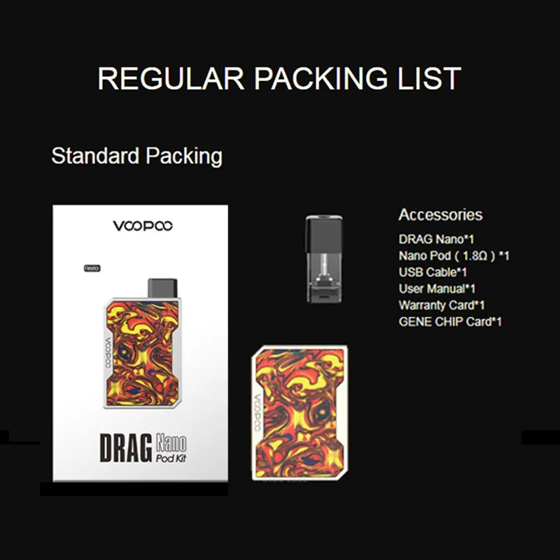 Электронная сигарета Voopoo Drag Nano 750 мАч все в одном Vape стартовый набор компактный