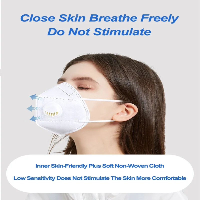 Респиратор KN95 FFP2 пылезащитный с клапаном 100 шт.|Маски| |