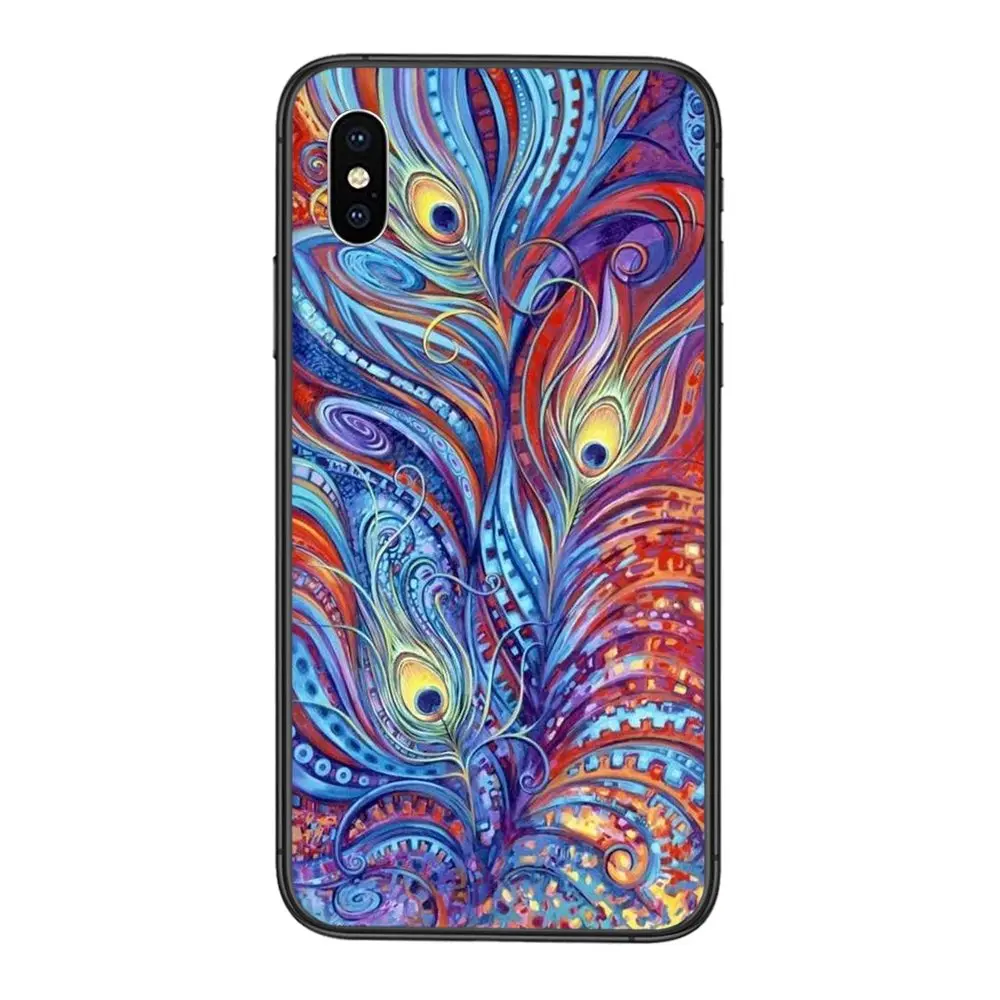 Красивый чехол с синими и зелеными перьями павлина популярный Чехол для