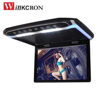 2021 car roof mount monitor flip down 17 3 tft lcd player with hd 1080p video usb fm hdmi sd touch button ceiling mp5 player