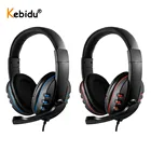 Kebidu стерео 3,5 мм проводные наушники с микрофоном, регулируемые наушники для игр, наушники с низким уровнем басов, стерео для PS4 Xbox One PC