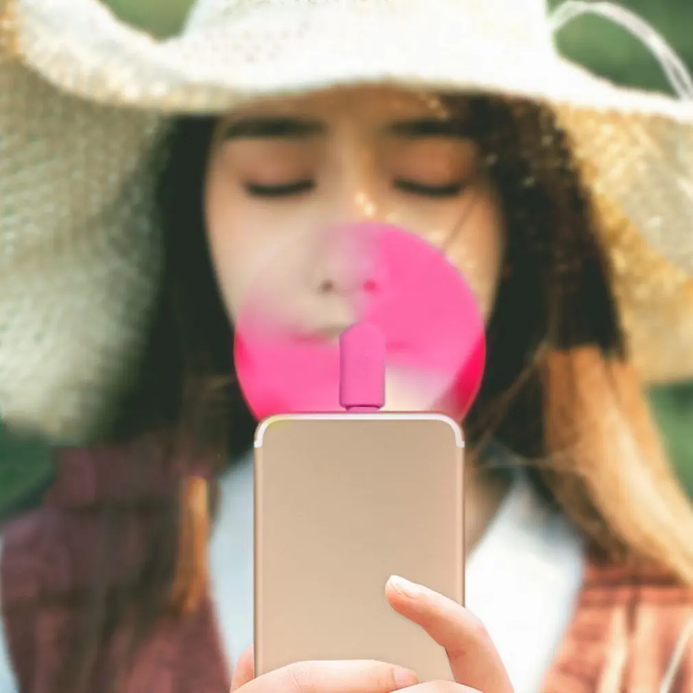 

Travel Mini Fan USB CellPhone Portable Mute Cooling Cooler for Android Cell Mobile Phone Cool Micro 5V 1W Fans Low Voice
