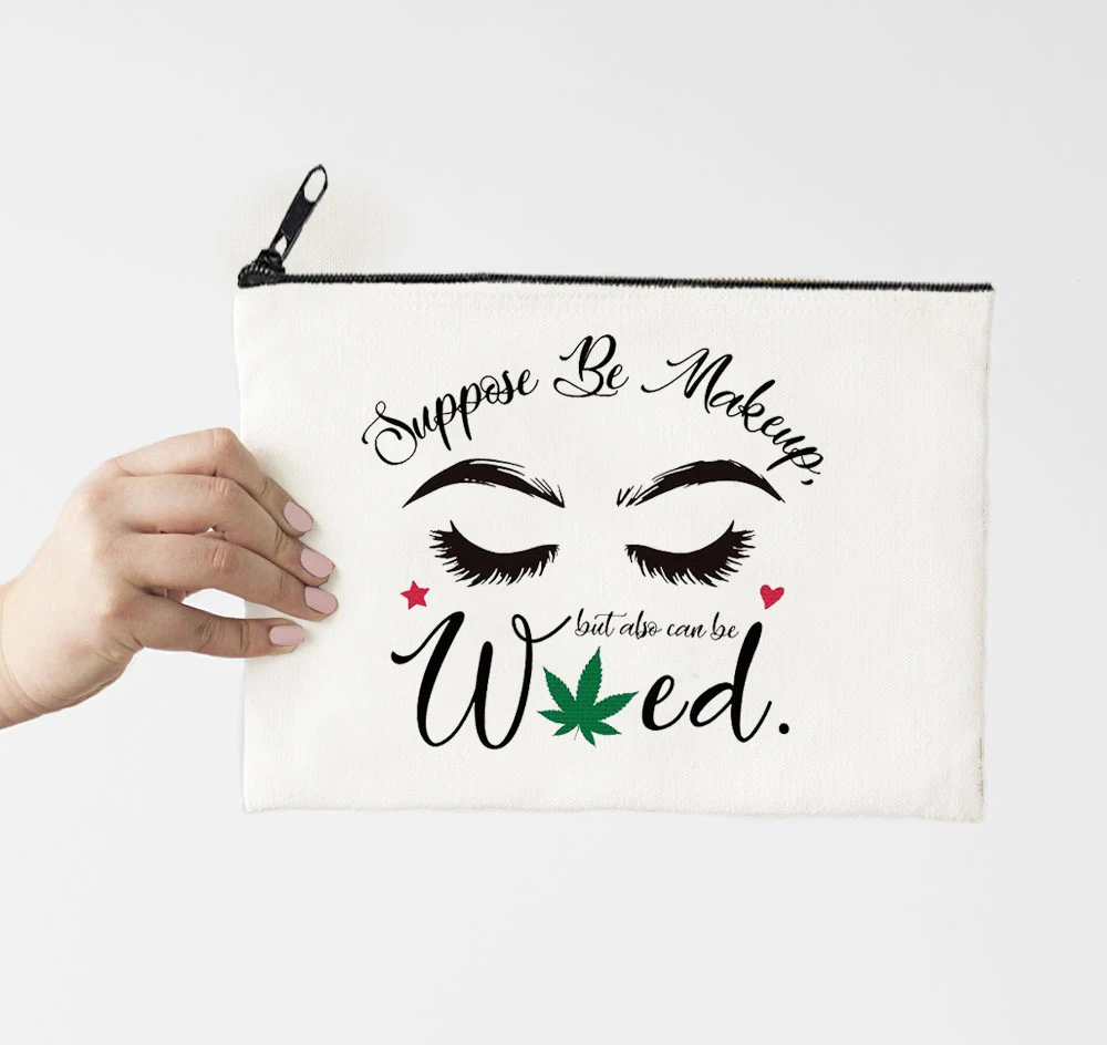 Смешной принт модных косметических сумок из канвы с молнией для мейкапа, помады, путешествий и укладки туалетных принадлежностей, сумки для кошелька и органайзера ювелирных изделий.