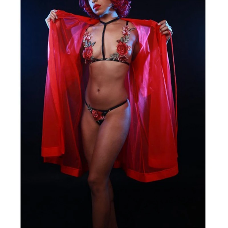 Женское сексуальное нижнее белье кружевной бюстгальтер + стринги наборы