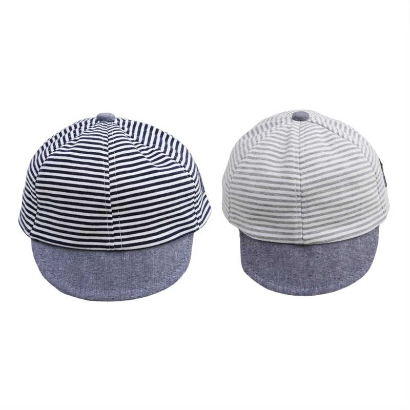 

Summer Cute Newborn Baby Girl Boy Hat Infant Striped Sun Peak Cap Soft Cotton Beret Hat Adjustable Fit Baby 0-3Years