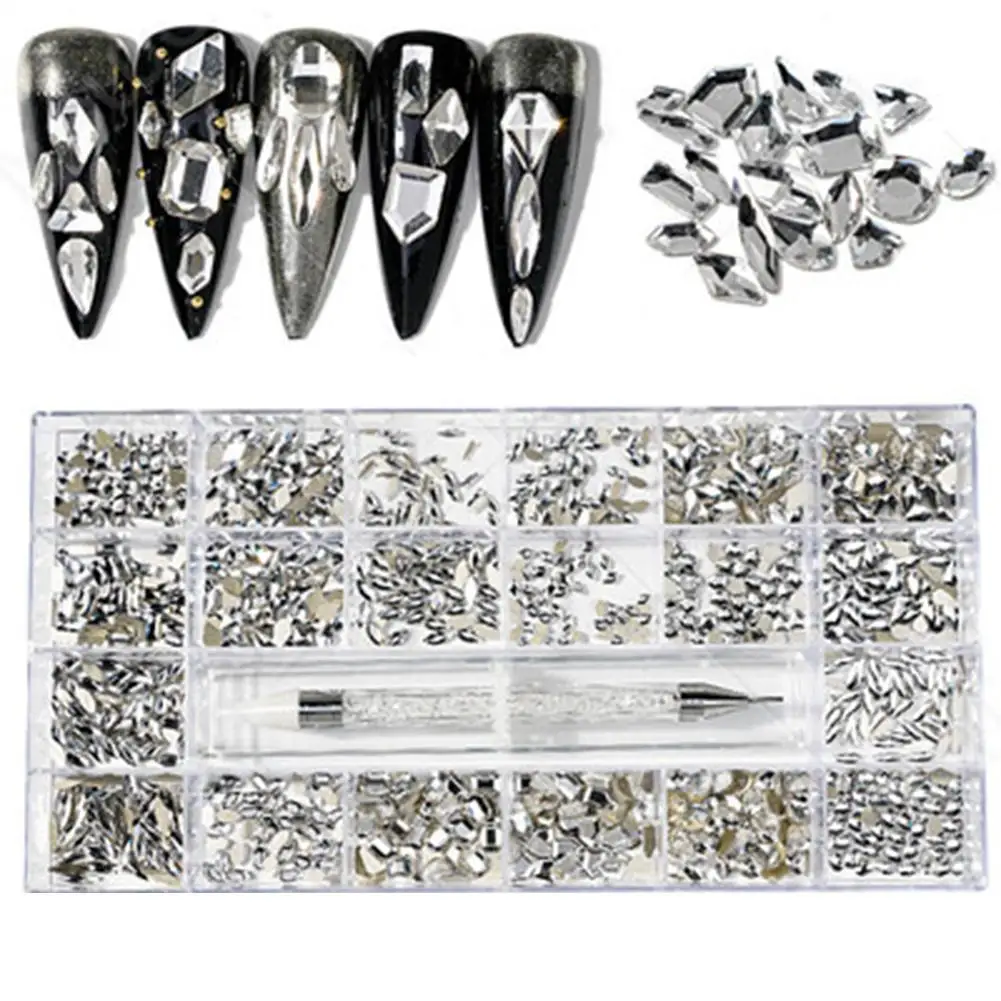 

AB Crystal Rhinestones Box Multi-Shapes Glass Crystal Diamond RhinestonesNail And Rhinestone AB Crystals S7R5