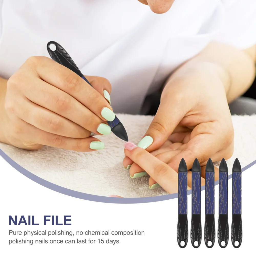 

5Pcs Nail Polish Files Manicure Rubbing Tools Fingernails Polishing Tools Black