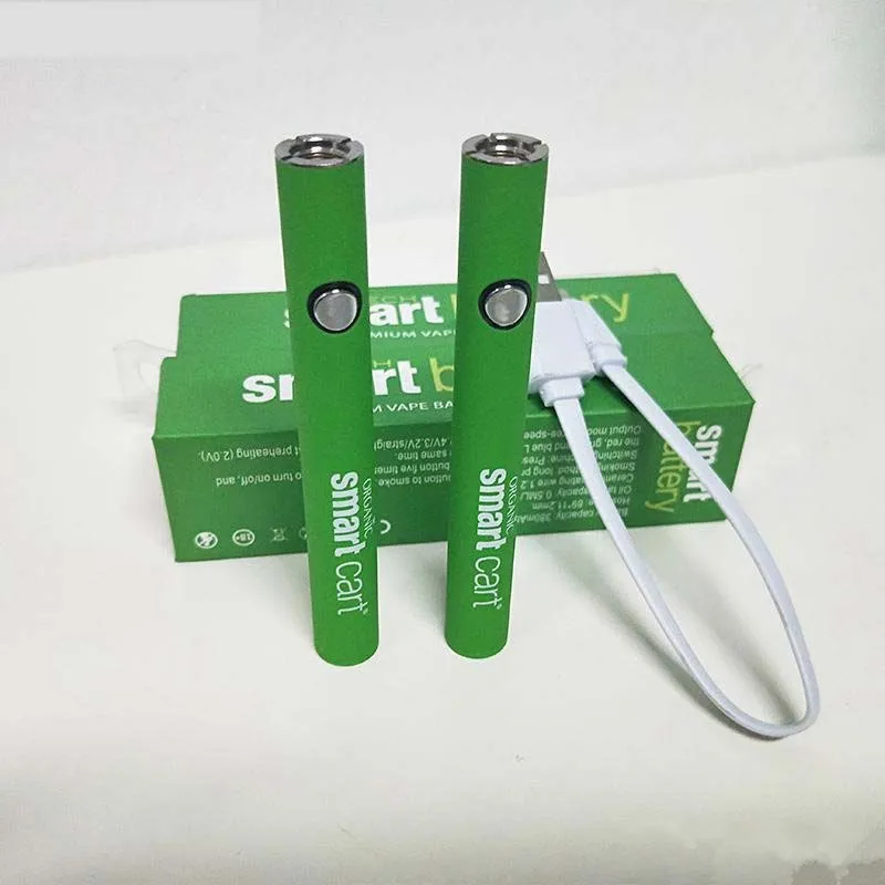 

Newest Smart Cart Battery Vape Pen 510 Thread Cartridges 380mah Variable Voltage Preheating Smartcart Batteries with USB Charger