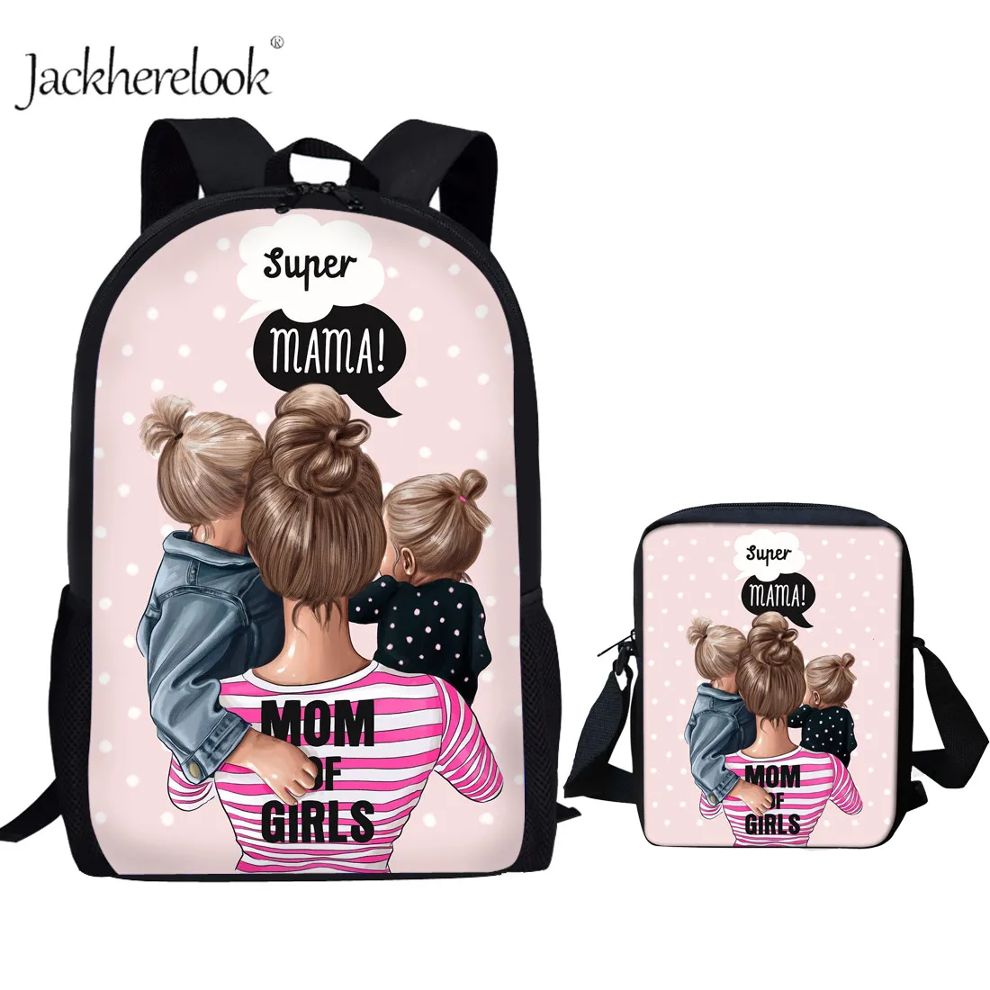 2 шт./компл. мультфильм супер мама милые принцесса Девушки Школьные сумки Дети