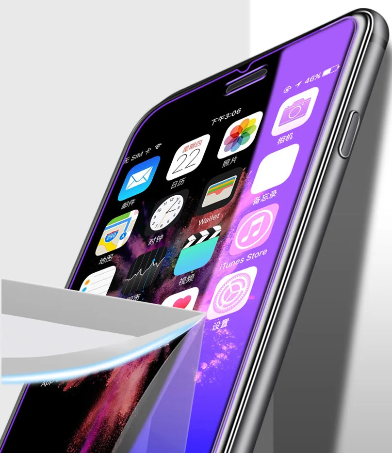 Защитное закаленное стекло с защитой от синего излучения для Iphone 11 Pro Xs Max X Xr Iphone 7 8 6s 6 Plus 5 5S Se