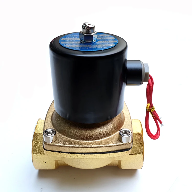 High quality Brass 2W-400-40 AC 220V Normal closed solenoid valve for air water oil