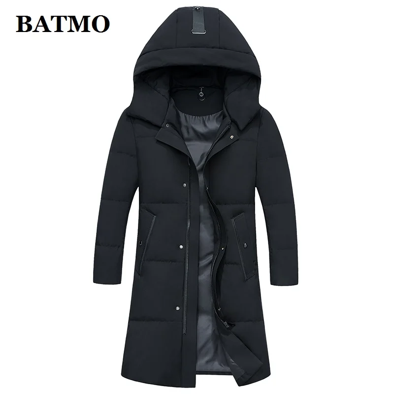 Мужская куртка на белом утином пуху с капюшоном батальных размеров YR8040|Мужские