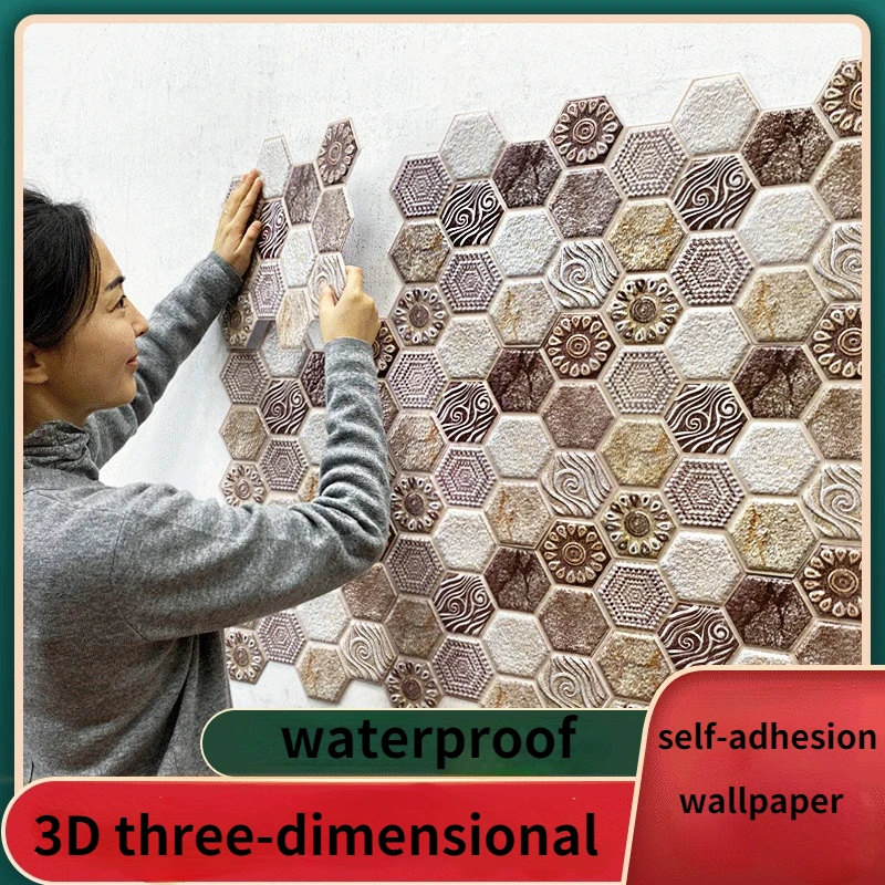 

5 шт., самоклеящиеся 3D-обои в стиле культуры