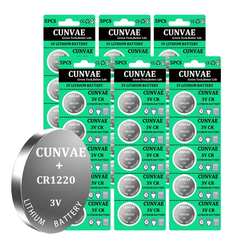 

CR1220 CR 1220 ECR1220 GPCR1220 BR1220 LM1220 DL1220 3V Lithium Battery For Watch Remote Button Cell Batteries