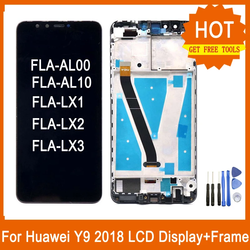 Для huawei Y9 2018 Оригинальный ЖК дисплей кодирующий преобразователь сенсорного