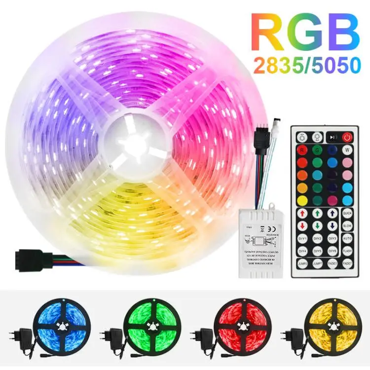 

12V LED Strip Lights RGB 5050 LED Tape 2835 Flexible Ribbon With Remote TV Desktop Background Lighting LED Lights for Room Decor