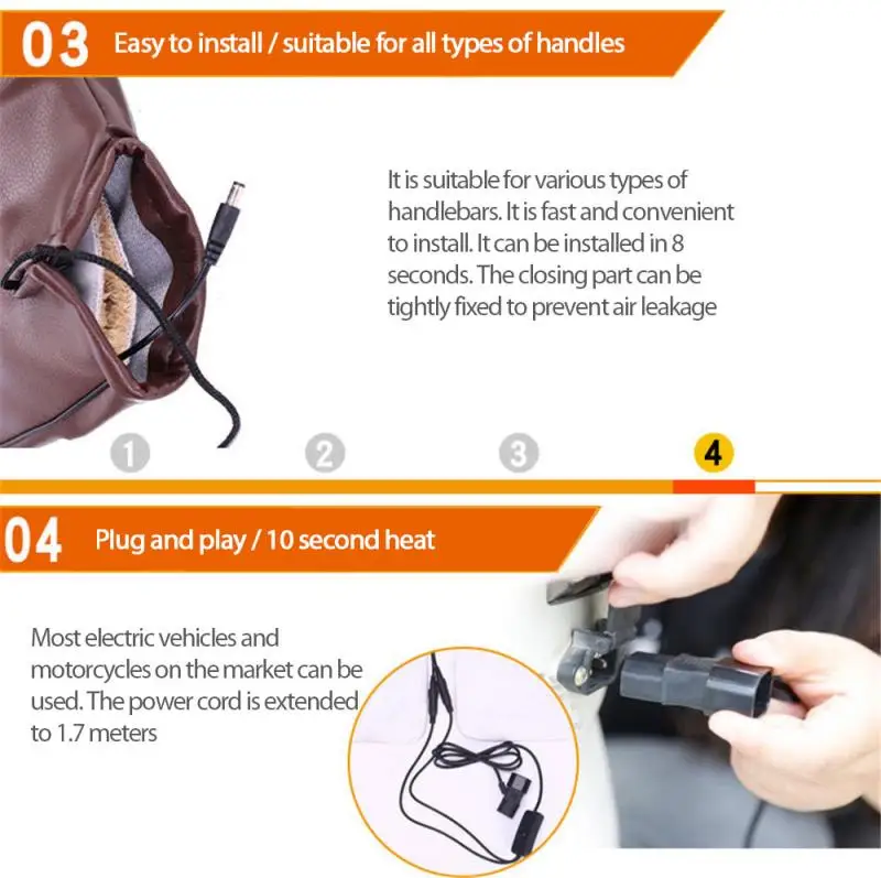 

Motorcycle Handlebar Muff 12v motorcycle handle detachable muff bar electric heating hot keeping gloves for winter scooters