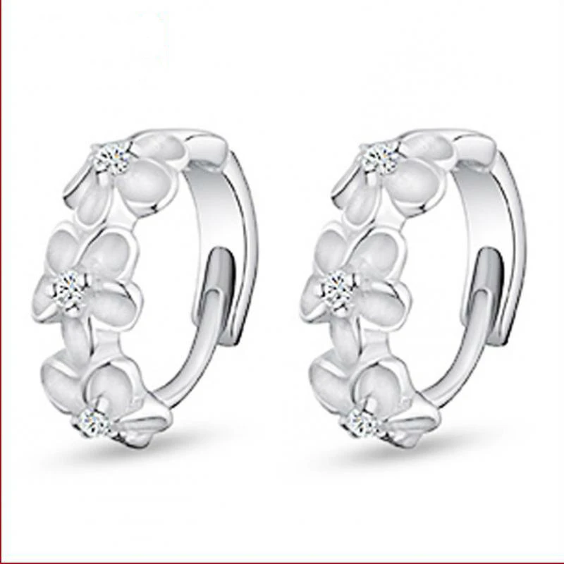 Лидер продаж Модные посеребренные украшения для ушей Пряжка камелии женские