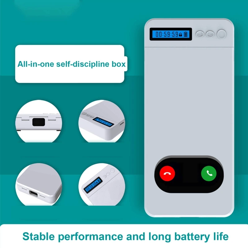 

Portable Self-Control Phone Lock Box Answer Call in Emergency Prevent Kids Students from Phone Addiction Lightweight
