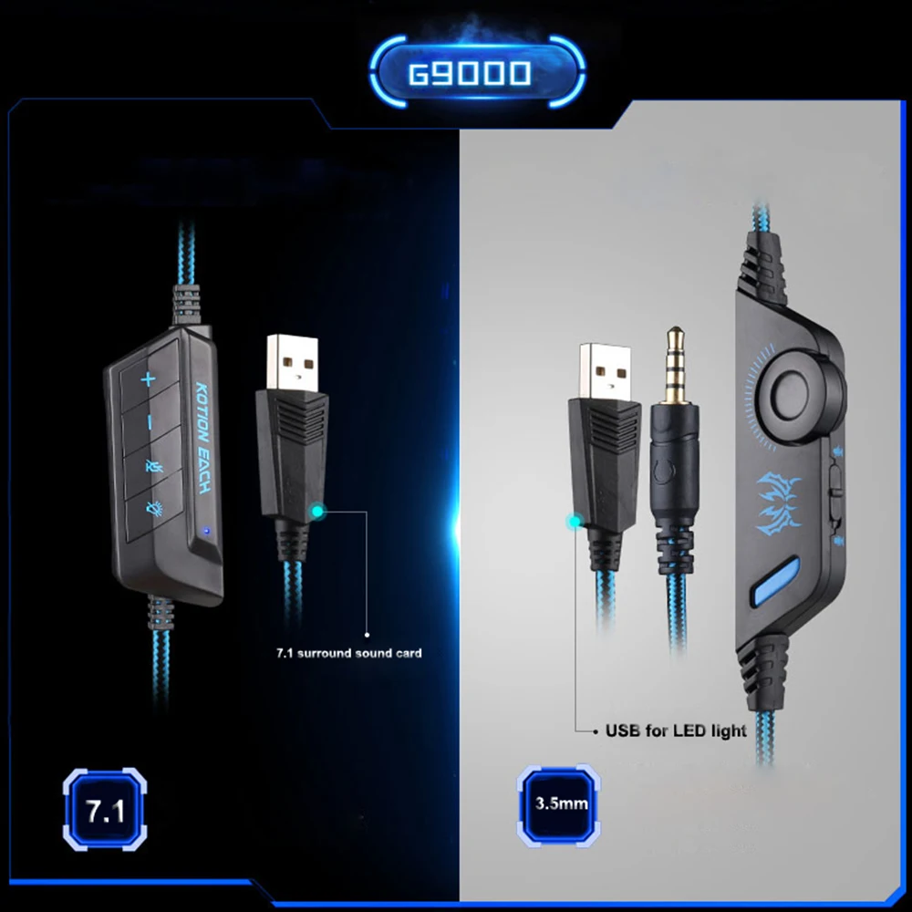Newmsnr G9000 USB 7 1/3 5 мм разъем объемный звук версия игровые наушники компьютер