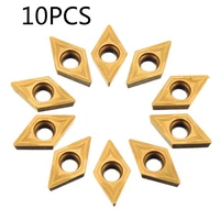 10pcs metalworking dcmt070204 carbide indexable insert ybc251 lathe turning tool sets for cnc tool holder