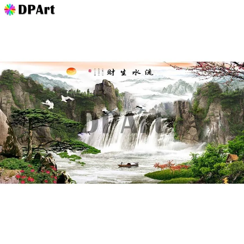 

Diamond Painting 5D Full Square/Round Drill Waterfall Sunrise Daimond Embroidery Painting Cross Stitch Mosaic Crystal Pic M876