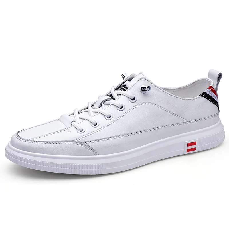 

Men's Genuine Leather Shoes New Fashion Soft Casual Sneakers Men Comfortable Versatile Non-slip White Men's Shoes Fashion Flats