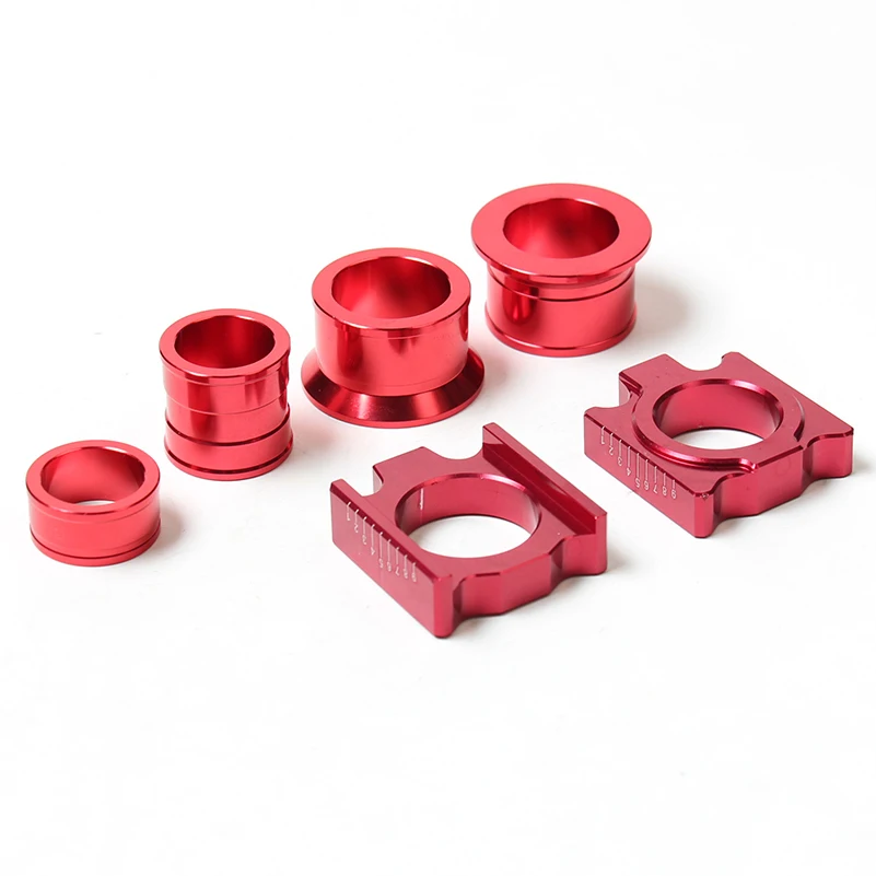 

CNC Aluminum Rear Chain Adjuster Axle blocks with wheel busher Spacer sleeve and Brake clevis for CR125 CRF 250X 450R Dirt bike