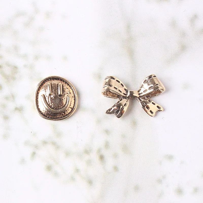 

5pcs/lot Alloy Creative bear cow Gold Pearls Pendant Button Ornaments Jewelry Earrings Choker Hair bag DIY Jewelry Accessories