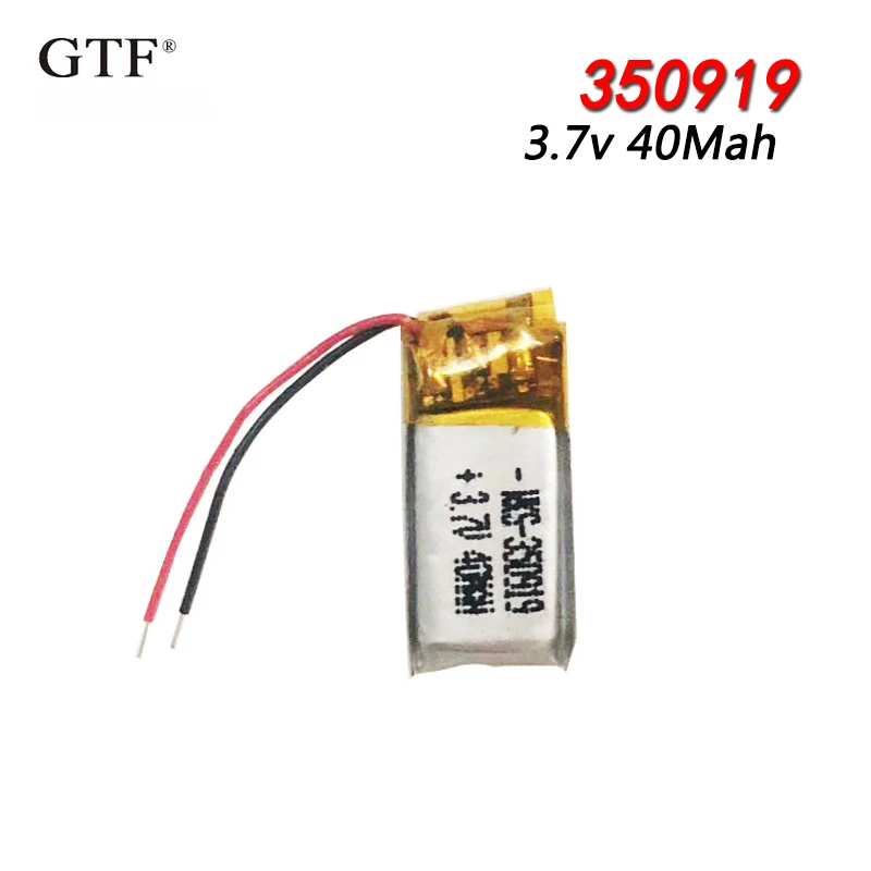 350919 3 7 v 40mAh литий полимерный ионный перезаряжаемый аккумулятор для Bluetooth