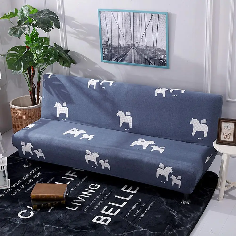 Без подлокотника Натяжной диван чехол полностью покрытый раскладной кровать