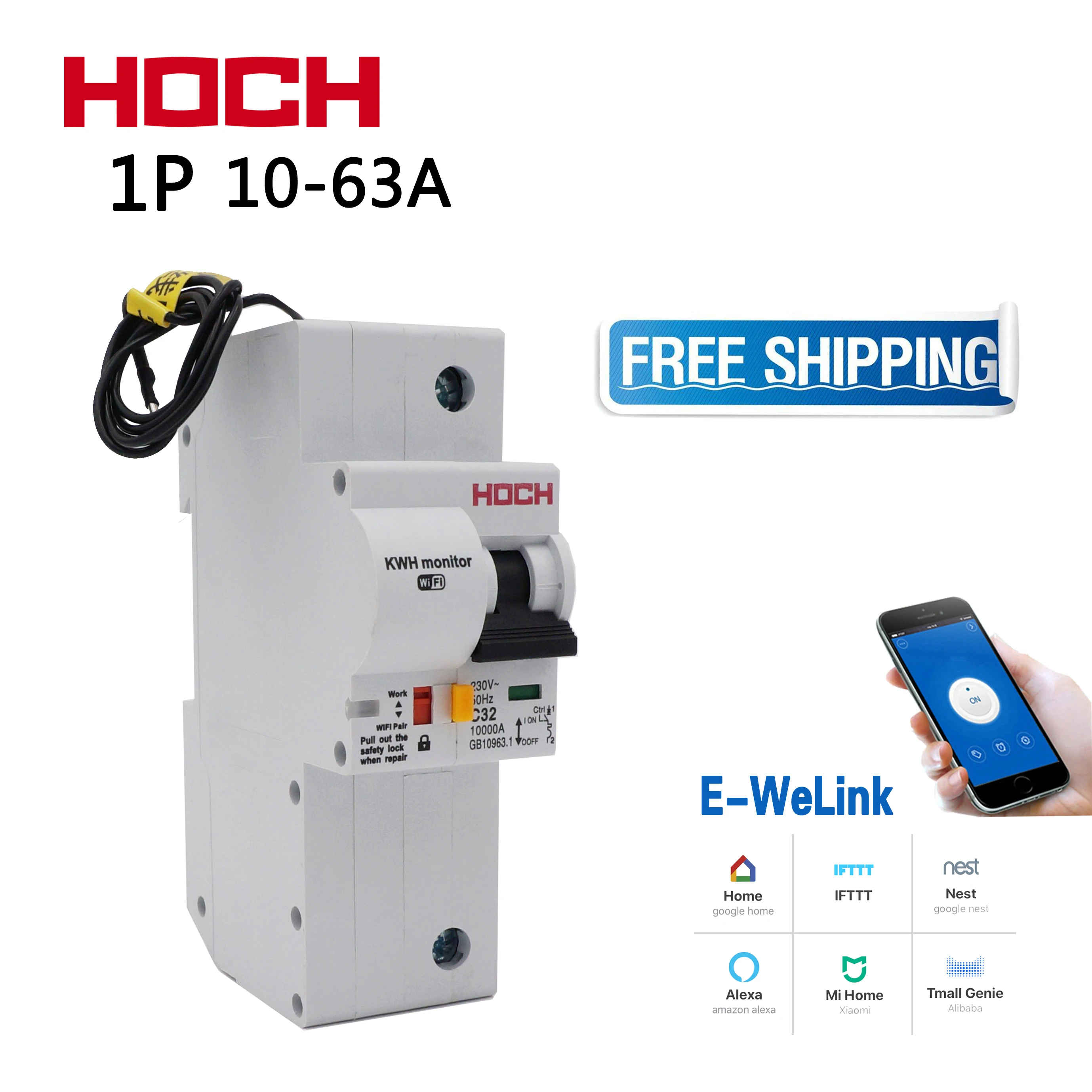 HOCH 1P WIFI автоматический выключатель мониторинг энергии заводской таймер