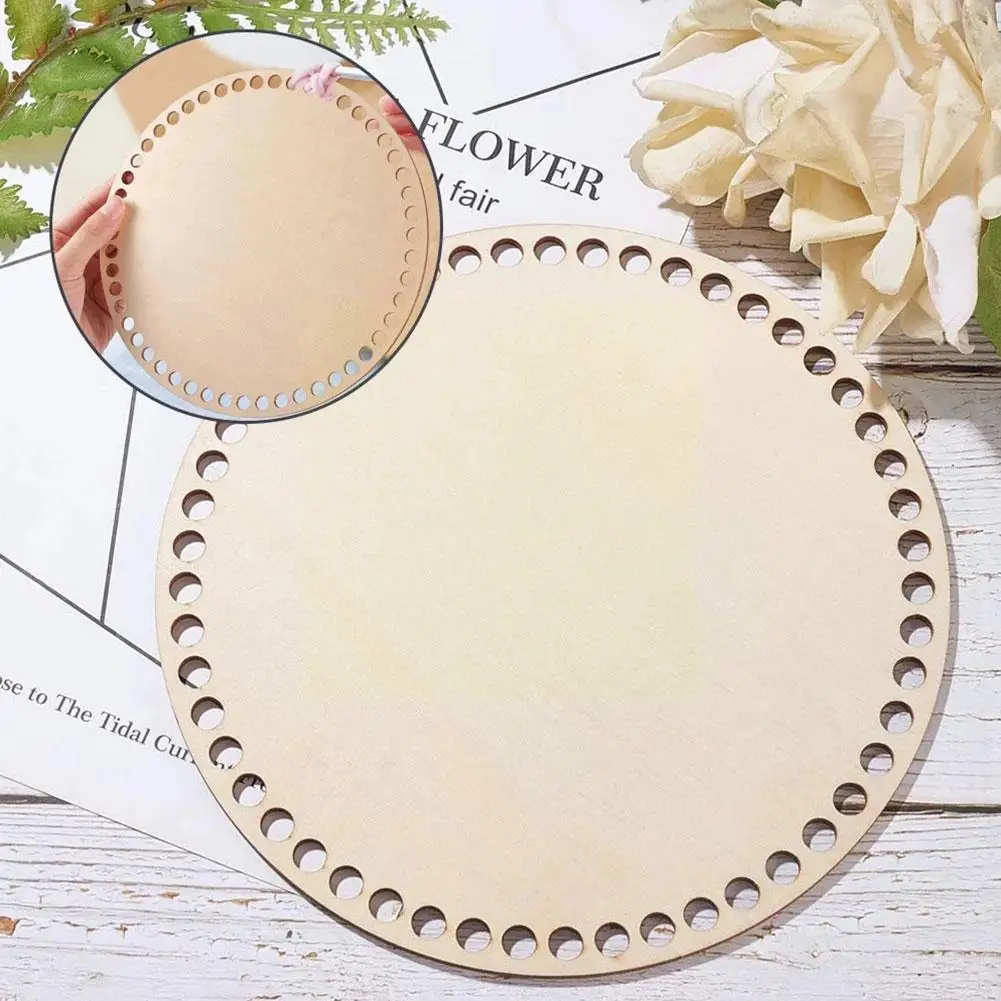 

2pcs Set Of Diy Wooden Bag Base Wooden Woven Messenger Wood Lid Chip Bag Q5p0