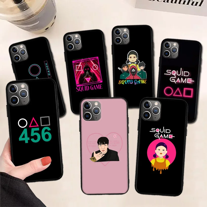 

Squid Game Round Six Phone Case For iPhone 13 Pro Max 11 12 Pro XS Max XR X 7 8 6 6S Plus 13 Mini SE 2020 Back Cover Coque Funda