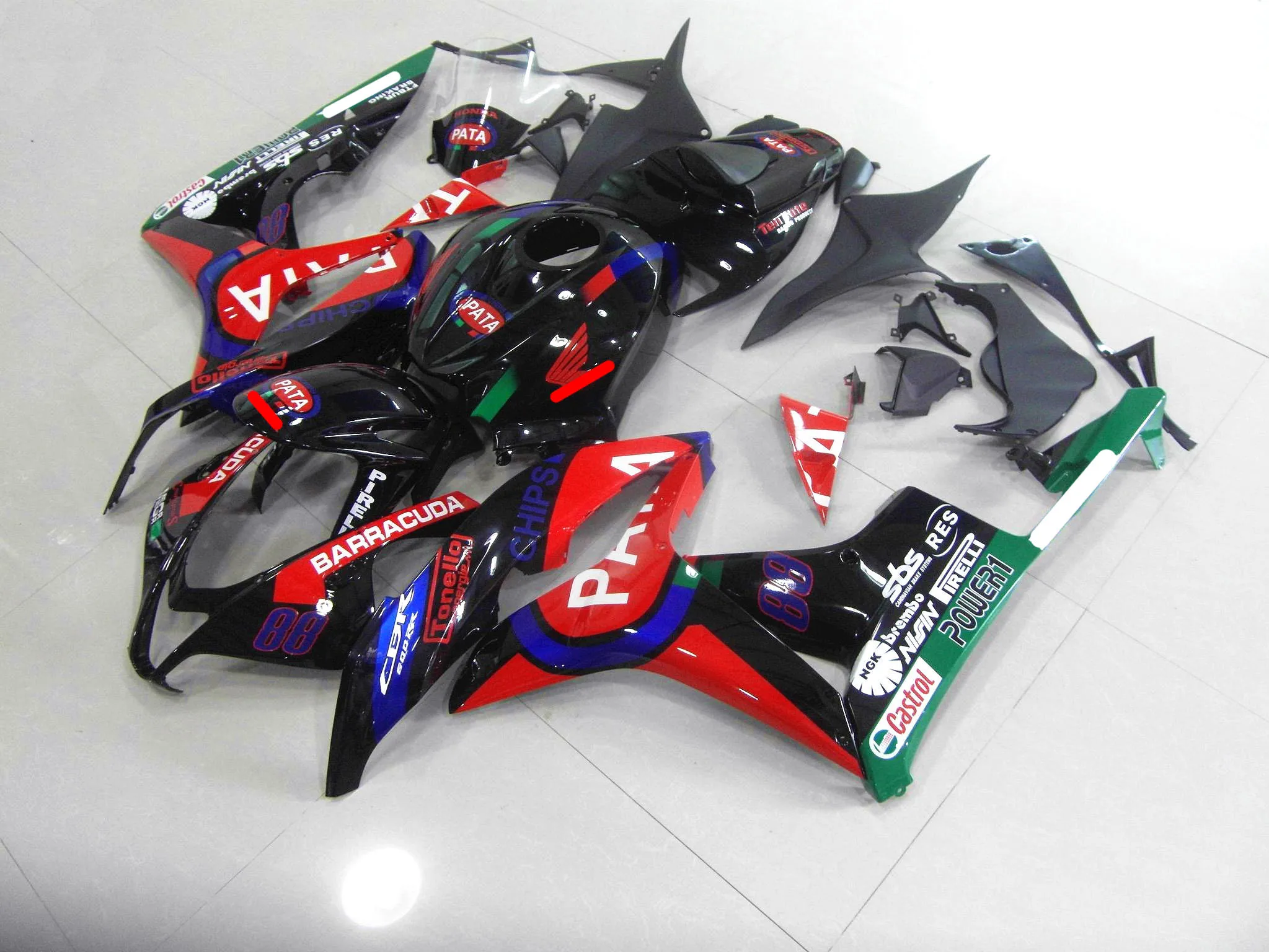 

Fairings Kit Fit FOR HONDA CBR600RR 2007-2008 Bodywork set injection Black Red Green