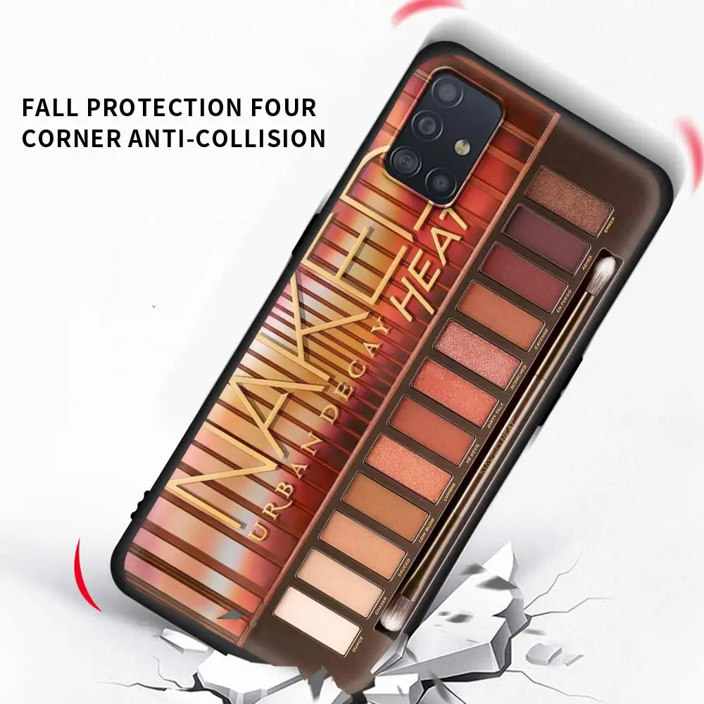 

Makeup Eyeshadow Palette Case For Samsung Galaxy A50 A70 A40 A30 20s A10 A90 A80 Capas Black Silicone Phone Coque Borsa