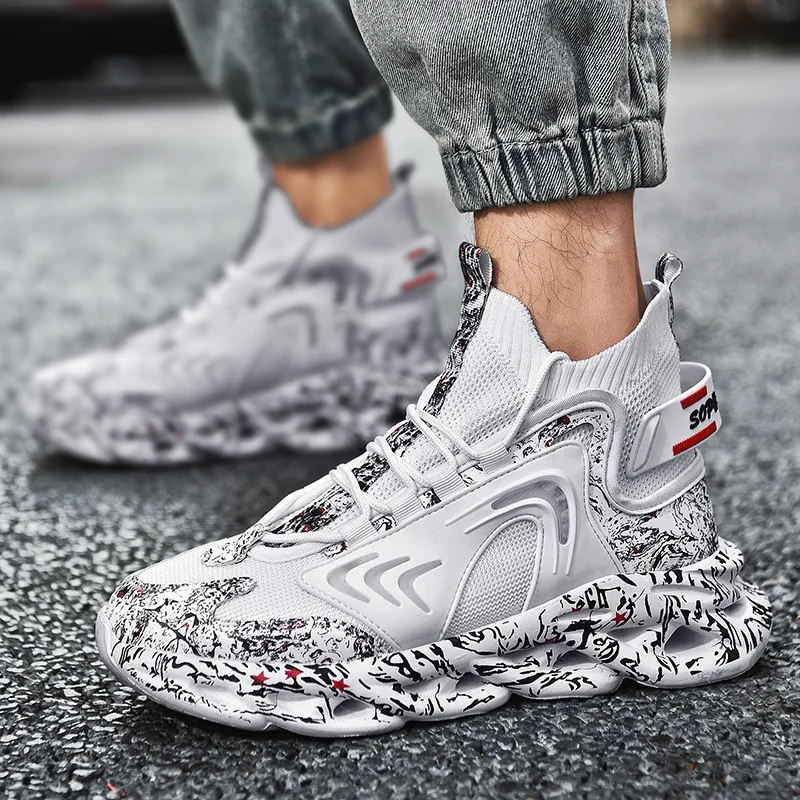 

Fashion Casual Men's Sports Shoes 2121 New Summer Breathable National Tide Sports Shoes High Top Basketball Men's Shoes