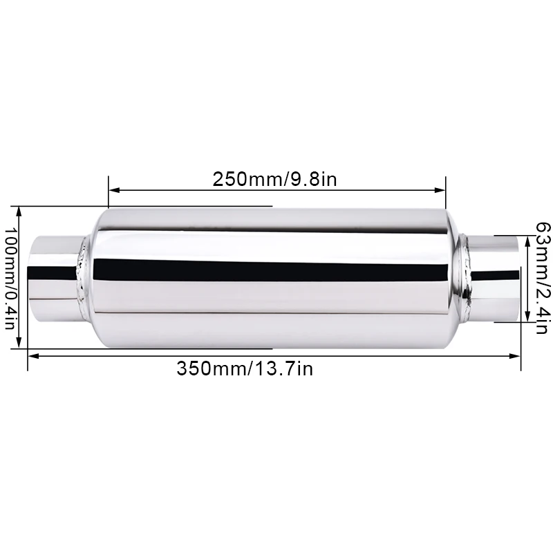 ESPEEDER Универсальный Автомобильный резонатор из нержавеющей стали глушитель