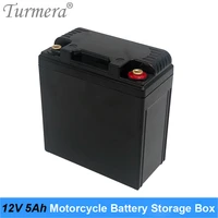 turmera 12v 5ah 6ah motorcycle battery storage battery box can hold 10piece 18650 li ion battery or 5piece 32700 lifepo4 battery