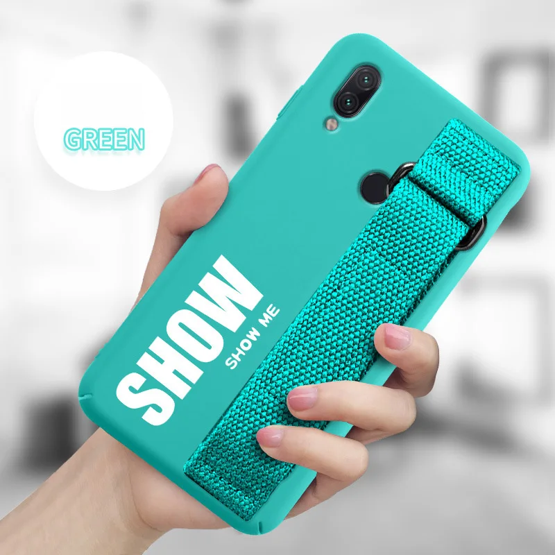 Green Чехол для Xiaomi Redmi Note K20 7 8 Pro 5 5A 4 4X6 6A Plus S2 чехол Мягкая силиконовая матовая задняя крышка для Redmi Note8 чехол с ремешком на руку - Цвет: Green
