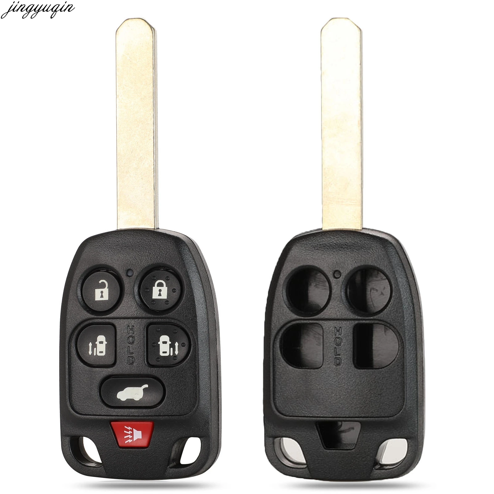 

Jingyuqin Remote Car Key Case Shell For HONDA Odyssey Elysion Auto Key Housing Fob Replacement 5/6 Buttons
