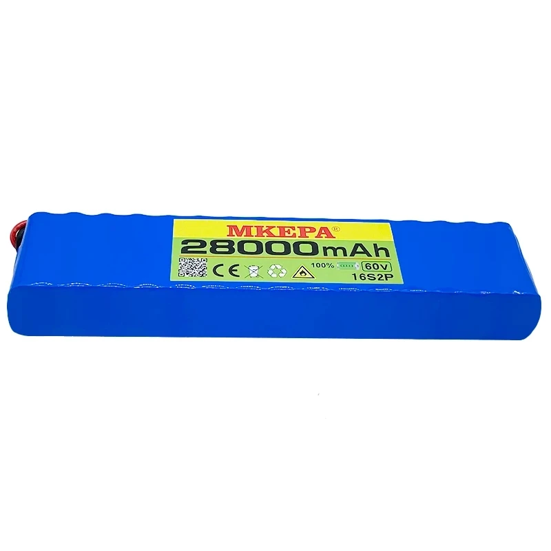 

2021 60V 16S2P 28Ah 18650 Li-ion Battery Pack 67.2V 28000mAh Ebike Electric Bicycle Scooter with BMS 1000 Watt BMS Plug+Charger