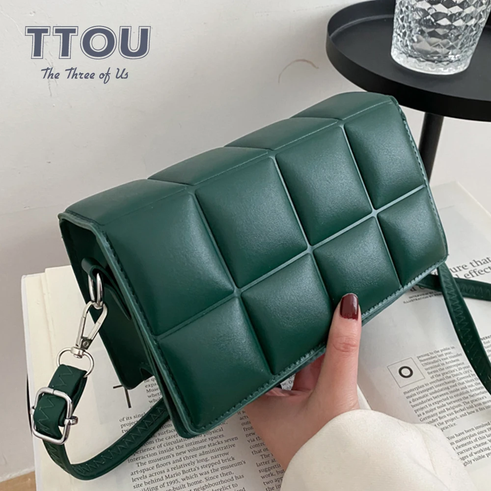 

Luxury Designer Crossbody Bag for Women 2021 Woven Pattern Shoulder Handbags Female Solid Pu Leather Famous Trending Hand Bag