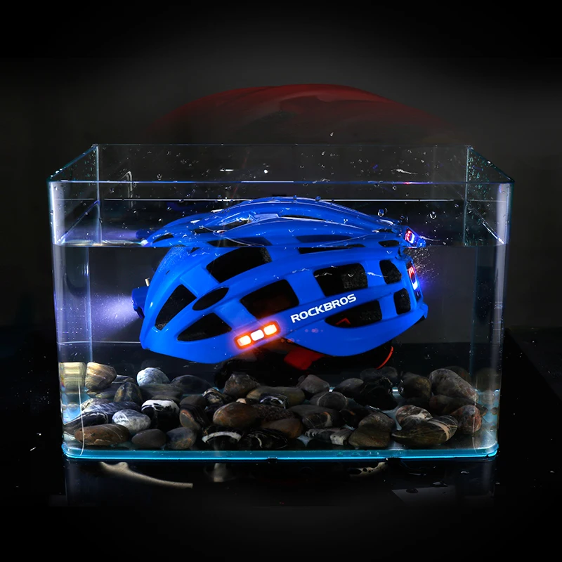 

Rockbros Bicycle Light Helmet Men Women Ultralight Bike Intergrally-molded Helmet USB Rechargeable Cycling Headlight Safe Helmet