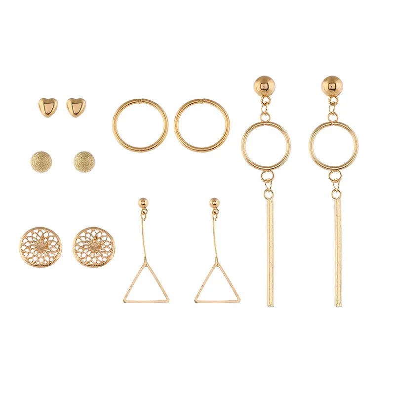 Серьги Seanlov Женские Геометрические круглые с кисточками в виде Золотой Звезды 6