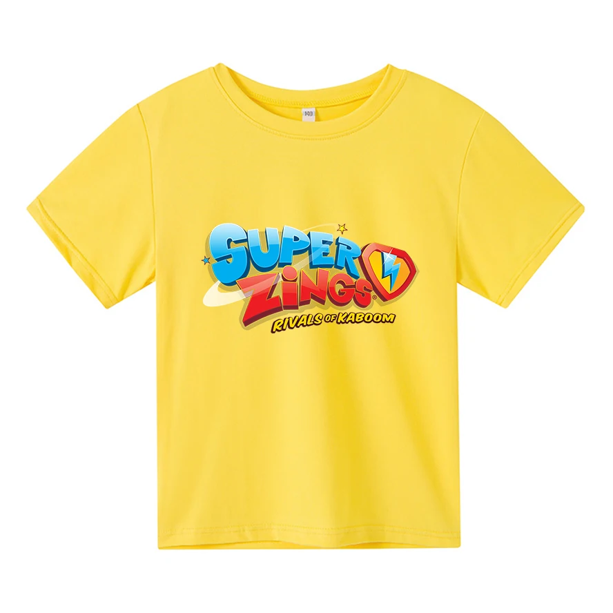 

Summer Fun Super Zings Theme Cartoon Anime Children O-neck Street T-shirt Boys And Girls Casual Sports Loose Breathable Top