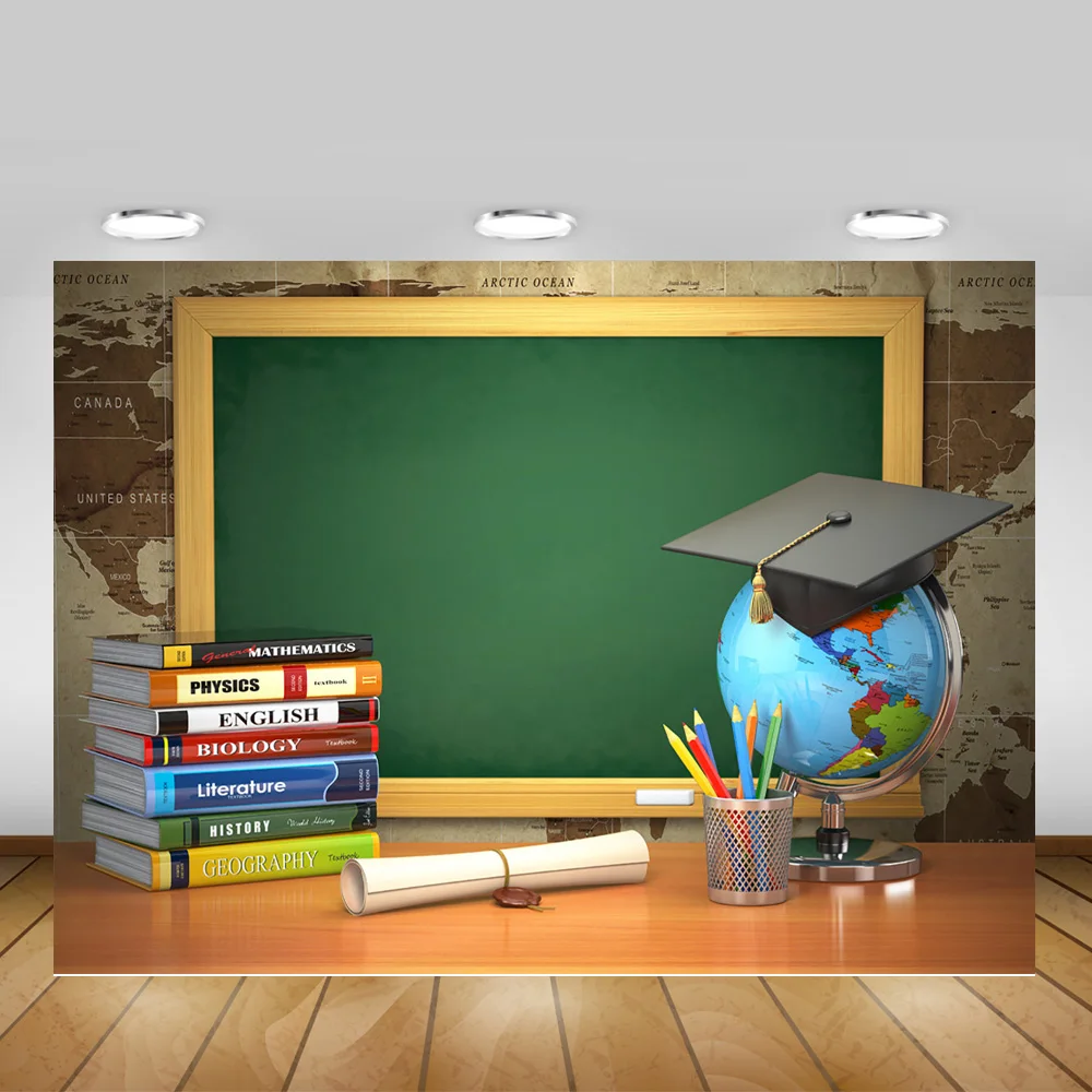 

Назад в школу фон онлайн обучение прямая трансляция фон фотография доска Выпускной вечерние реквизит баннер книги