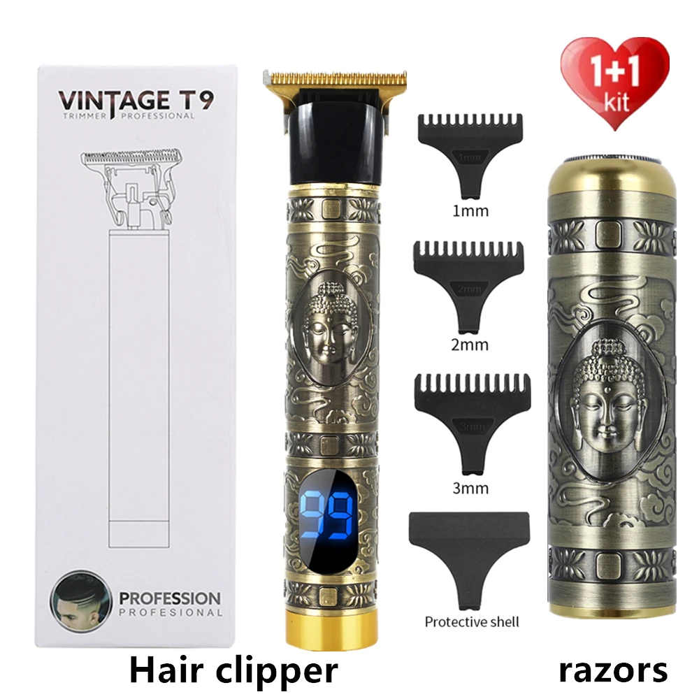 2021T Bald Head Hair Clipper Mower 0mm Shaver Trimmer For Men Beard Barber Hair Cutting Machine For Men LCD Display Hair Cut